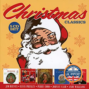 [CD] VARIOUS ARTISTS • CHRISTMAS CLASSICS • JIM REEVES • ELVIS PRESLEY • PERRY COMO • JOHNNY CASH • ANDY WILLIAMS • 5 DISC BOX SET ONLY $ 9.99!!