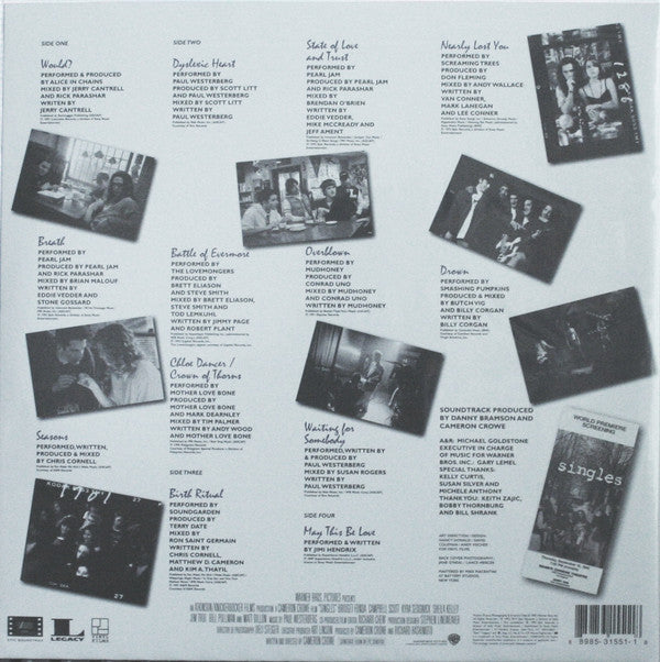 Various : Singles - Original Motion Picture Soundtrack (2xLP, Comp, RE + CD, Comp, Dlx, Car)