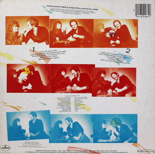 Merle Haggard & Leona Williams : Heart To Heart (LP, Album, 72 )