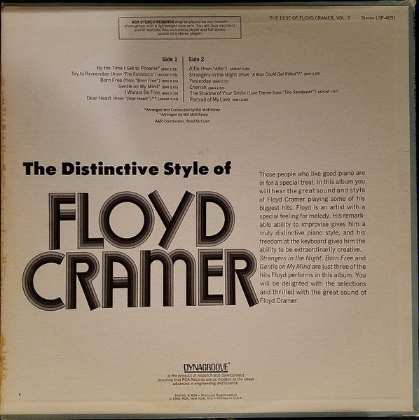 Floyd Cramer : The Best Of Floyd Cramer Volume 2 (LP, Comp)