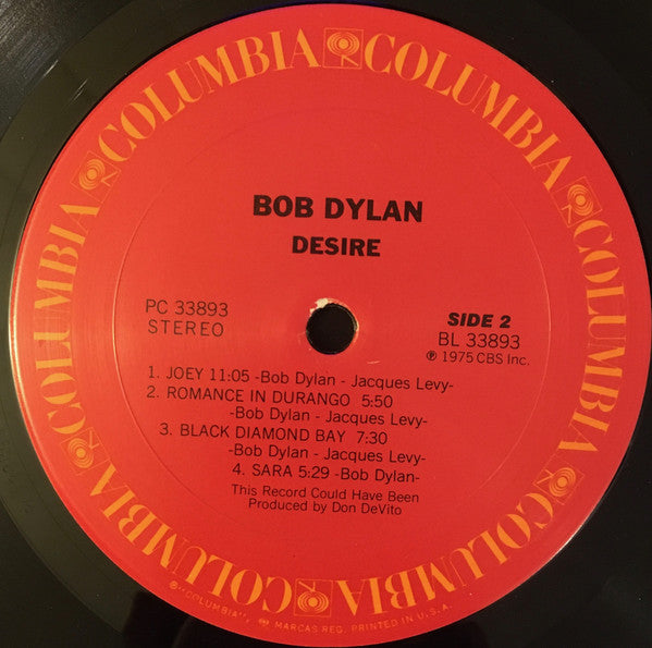 Bob Dylan : Desire (LP, Album)