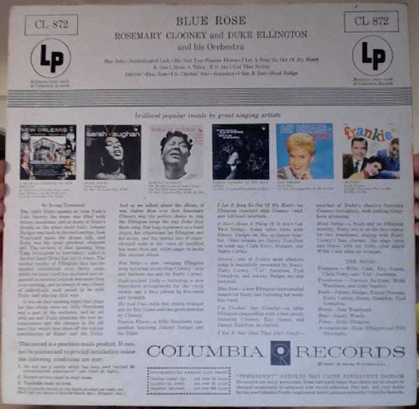 Rosemary Clooney And Duke Ellington And His Orchestra : Blue Rose (LP, Album, Mono)