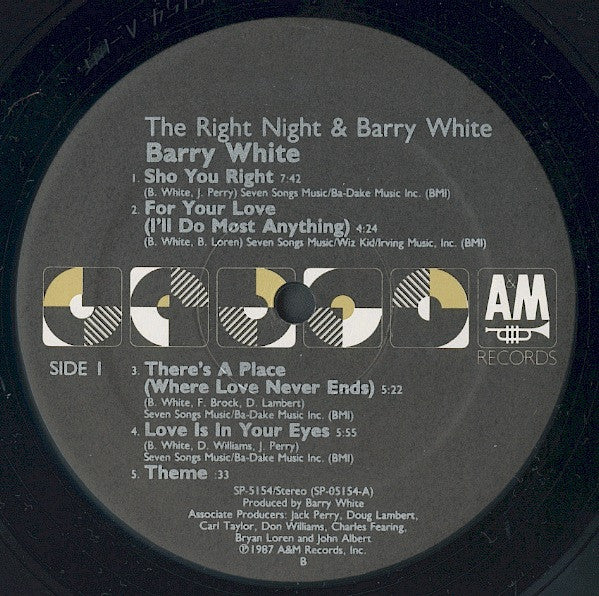 Barry White : The Right Night & Barry White (LP, Album)