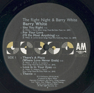 Barry White : The Right Night & Barry White (LP, Album)