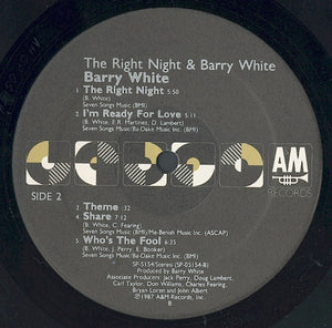 Barry White : The Right Night & Barry White (LP, Album)