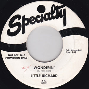 Little Richard : By The Light Of The Silvery Moon /Wonderin' (7", Single, Mono, Promo)