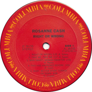 Rosanne Cash : Right Or Wrong (LP, Album, Ter)