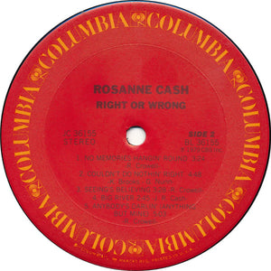 Rosanne Cash : Right Or Wrong (LP, Album, Ter)