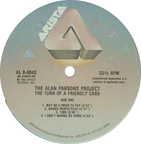 The Alan Parsons Project : The Turn Of A Friendly Card (LP, Album, RE)