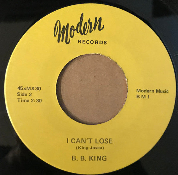 B.B. King : Rock Me Baby / I Can't Lose (7", Single, RE, Yel)