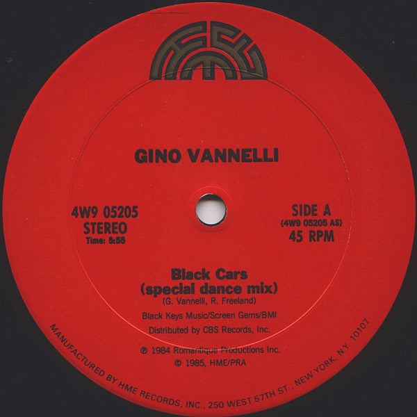 Gino Vannelli : Black Cars (Dance Mix) (12", Car)