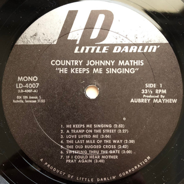 Country Johnny Mathis : He Keeps Me Singing (LP, Album, Mono)