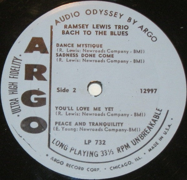 The Ramsey Lewis Trio : Bach To The Blues (LP, Album)