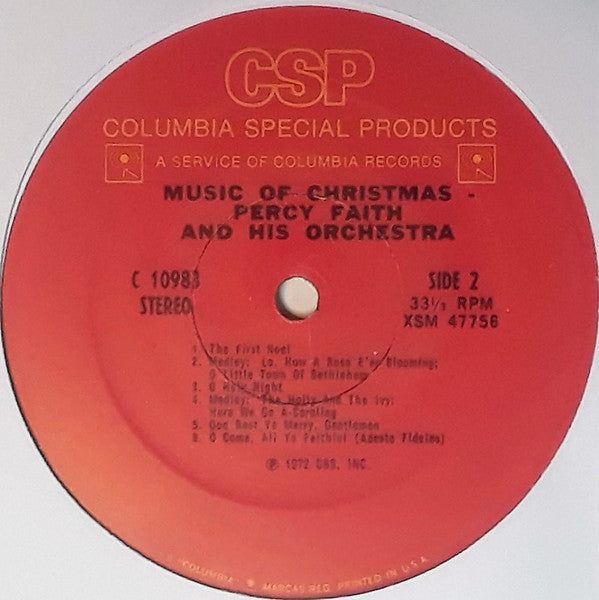 Percy Faith And His Orchestra* : Music Of Christmas (LP, RE)