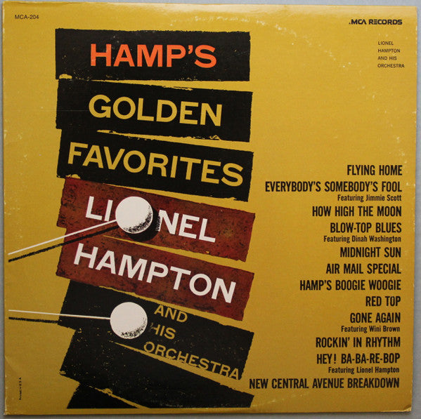 Lionel Hampton And His Orchestra : Hamp's Golden Favorites (LP, Comp, RE, Glo)