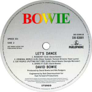 David Bowie : Let's Dance (LP, Album, RE, RM, 180)