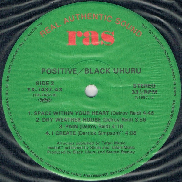 Black Uhuru : Positive (LP, Album)