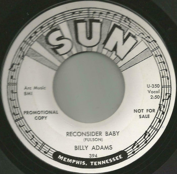 Billy Adams (13) : Reconsider Baby (7", Promo)