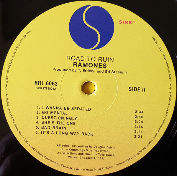 Ramones : Road To Ruin (LP, Album, RE, RM, 180)