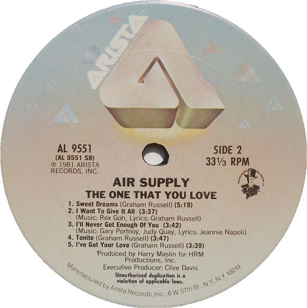 Air Supply : The One That You Love (LP, Album)