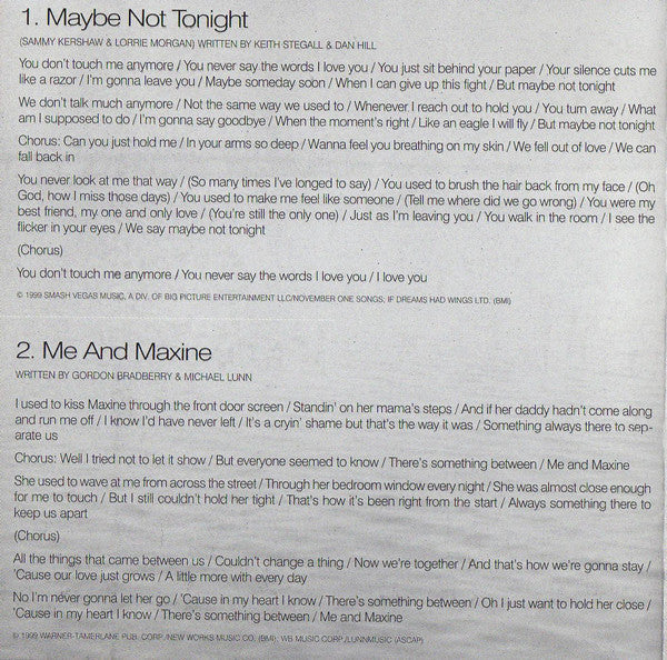 Sammy Kershaw : Maybe Not Tonight (CD, Album)