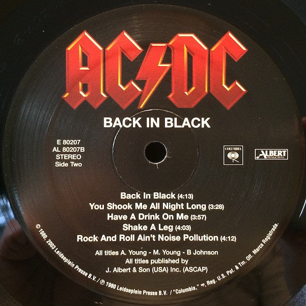 AC/DC : Back In Black (LP, Album, RE, RM, 180)