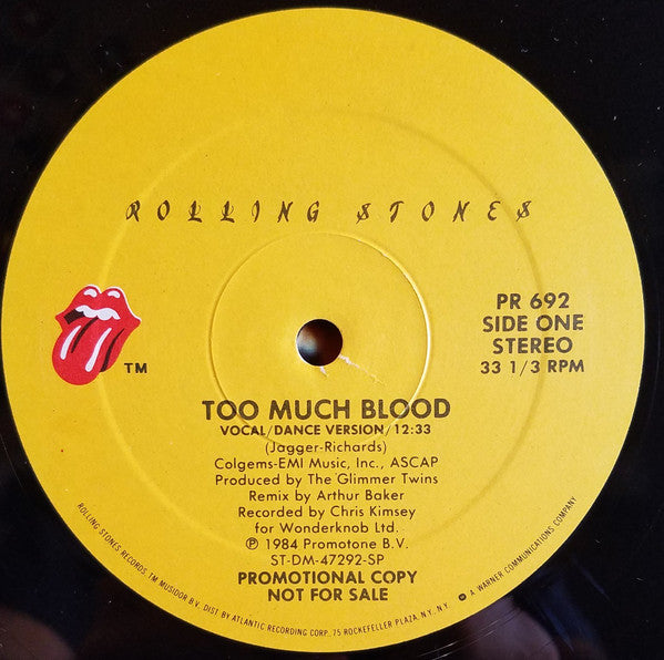 Rolling Stones* : Too Much Blood (12", Promo)