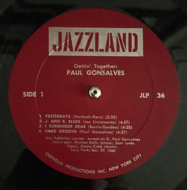 Paul Gonsalves : Gettin' Together (LP, Mono, RE)