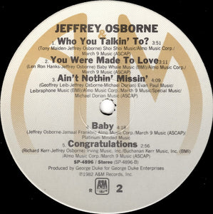 Jeffrey Osborne : Jeffrey Osborne (LP, Album, R, )