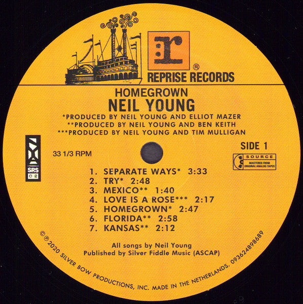 Neil Young : Homegrown (LP, Album)