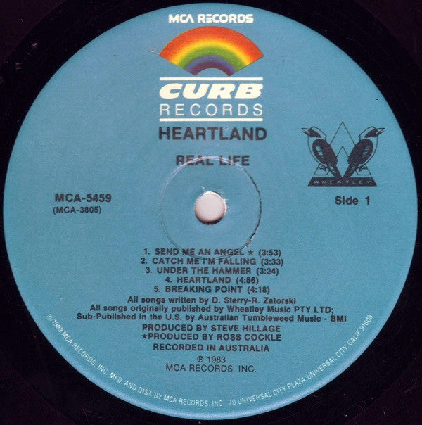 Real Life : Heart Land (LP, Album, Pin)