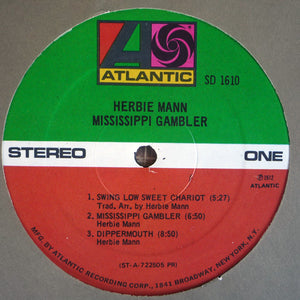 Herbie Mann : Mississippi Gambler (LP, Album, PR)