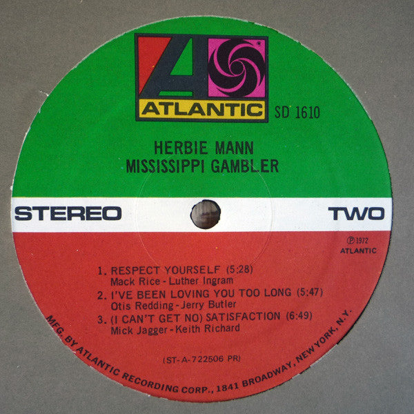 Herbie Mann : Mississippi Gambler (LP, Album, PR)