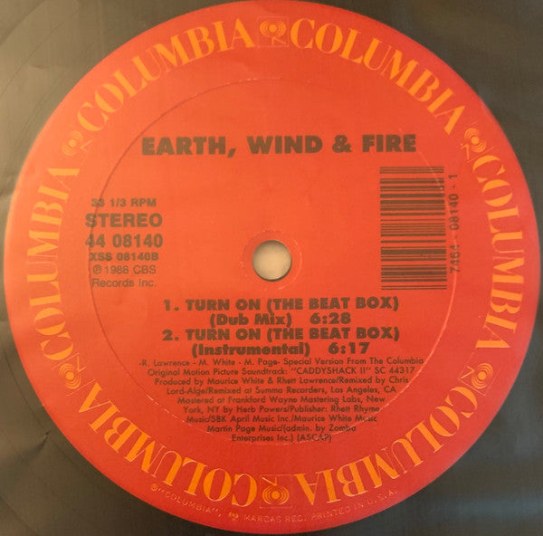 Earth, Wind & Fire : Turn On (The Beat Box) (12", Maxi)