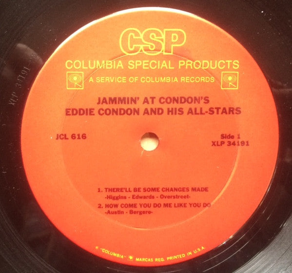 Eddie Condon And His All-Stars : Jammin' At Condon's (LP, Album, Mono)