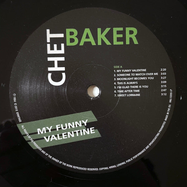 Chet Baker : My Funny Valentine (LP, Comp, RE)