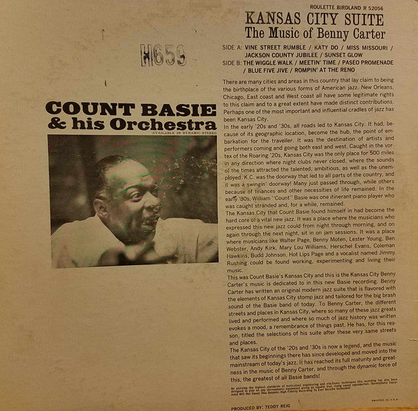 Count Basie Orchestra : Kansas City Suite - The Music Of Benny Carter (LP, Mono, RP, Jac)