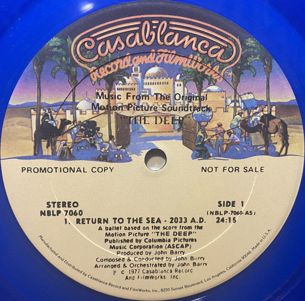 John Barry : The Deep (Music From The Original Motion Picture Soundtrack) (LP, Album, Promo, Blu)