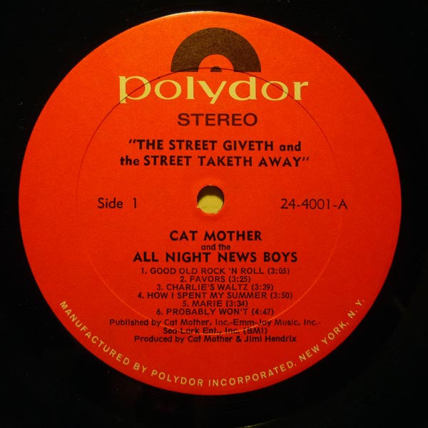 Cat Mother And The All Night Newsboys* : The Street Giveth.. And The Street Taketh Away (LP, Album)