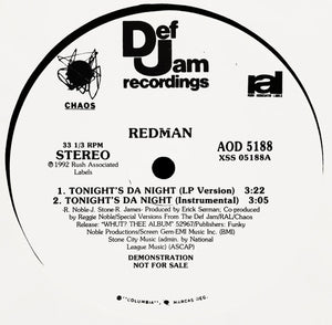 Redman : Tonight's Da Night (12", Promo)