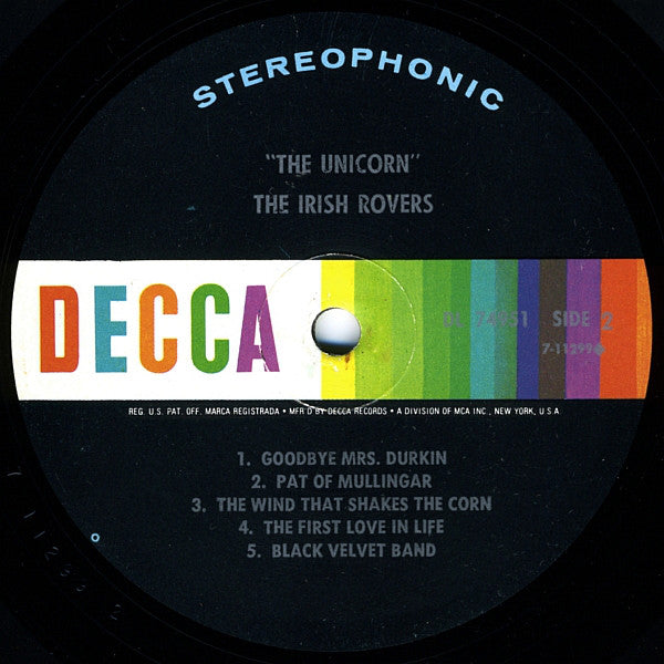 The Irish Rovers : The Unicorn (LP, Album, Pin)