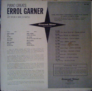 Errol Garner* and Art Tatum / Mike Di Napoli : Piano Greats (LP, Comp)