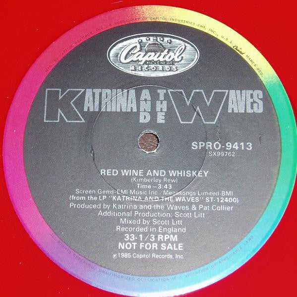 Katrina And The Waves : Red Wine And Whiskey (12", Promo, Red)