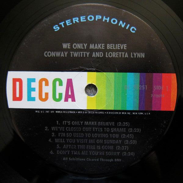 Loretta Lynn & Conway Twitty* : We Only Make Believe (LP, Album, Pin)