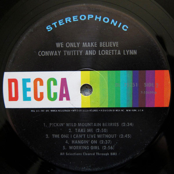 Loretta Lynn & Conway Twitty* : We Only Make Believe (LP, Album, Pin)