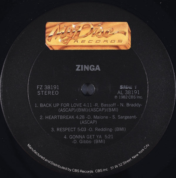 Zinga* : Zinga (LP, Album)