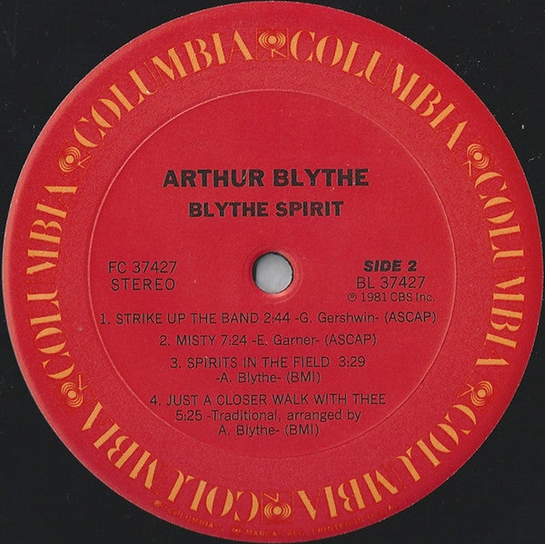 Arthur Blythe : Blythe Spirit (LP, Album, Ter)