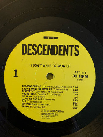 Descendents : I Don't Want To Grow Up (LP, Album)