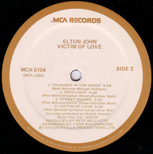 Elton John : Victim Of Love (LP, Album, Mon)