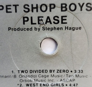 Pet Shop Boys : Please (LP, Album, All)